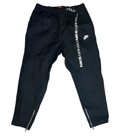 Nike sportswear Air Max black nylon track pants men's size large - Picture 1 of 7
